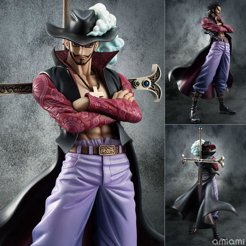 Buy Online New J G Chen Anime One Piece Dracule Mihawk Hawk Eyes Pvc Action Figure Collection Model Toy 26cm Hot Sale Free Shipping Alitools