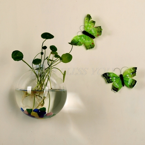 8CM Semicircular Glass Vase Wall Hanging Hydroponic Terrarium Fish Tanks Potted Wedding Home Decor Plant Flower Pot ► Photo 1/6