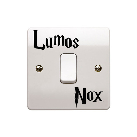 Creative Fashion Text Switch Stickers Lumos Nox Vinyl Personality Switch Wall Stickers 3WS0002 ► Photo 1/3