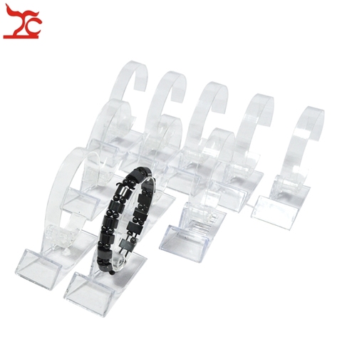 Wholesale 10Pcs Acrylic Bracelet Display Rack Clear Rotating Watch Bangle Chain Organizer Storage Display Collar Rack Stand ► Photo 1/6