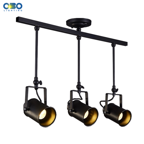 Vintage Ceiling Lights Clothing Store Indoor Lighting Suspended Track Lamp E27 Lamp Holder 110-240V Free Shipping ► Photo 1/5