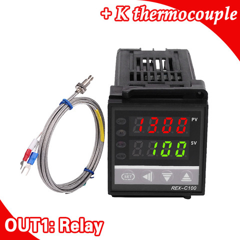 Dual Digital RKC PID Temperature Controller REX-C100 with Sensor Thermocouple K, Relay Output ► Photo 1/6