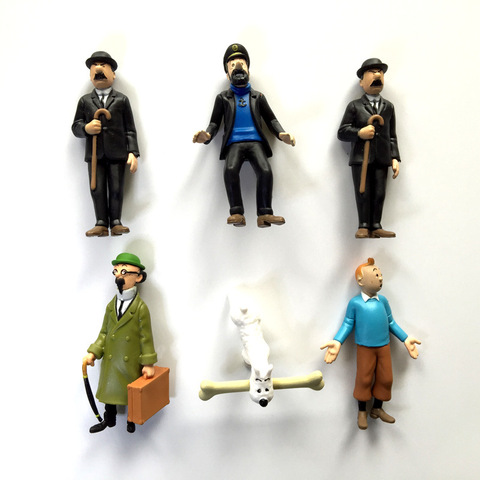 6pcs/lot The Adventures of Tintin PVC Action Figures Tintin Snowy Dog Collectible Model Toys Dolls in opp bag ► Photo 1/6