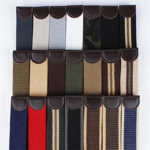 2022 fashion canvas belt luxury Thicken belt men famous brand outdoor sport Military jeans belts without buckle 120cm140cm 160cm ► Photo 1/6