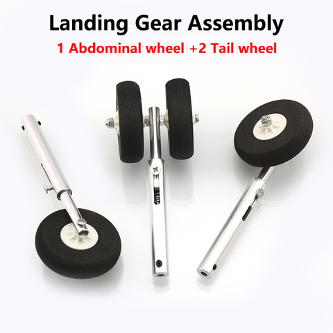 Damping function  landing gear one Abdominal wheell +Two Tail wheel for Retractable RC airplane model hobby plane part ► Photo 1/6