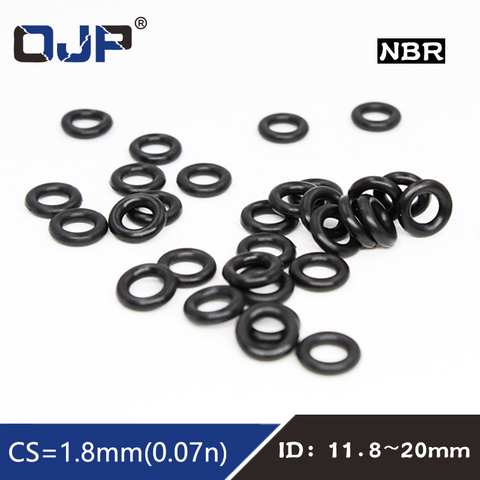 50PCS/lot Rubber Ring NBR Sealing O-Ring 1.8mm Thickness ID11.8/12.5/13.2/14/15/16/17/18/19/20mm Nitrile O Ring Seal Gasket ► Photo 1/6