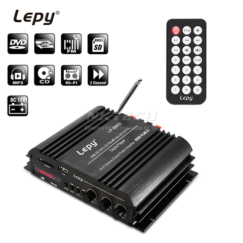 LP-269S Lepy Bluetooth Car Amplifier Digital Player HIFI Stereo Audio Power 2CH 45W Home Multimedia Support SD USB FM MP3 DVD CD ► Photo 1/6