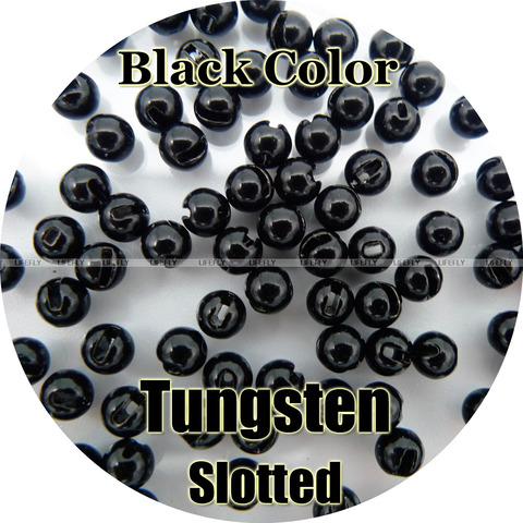 Black Color, 100 Tungsten Beads, Slotted, Fly Tying, Fishing ► Photo 1/1