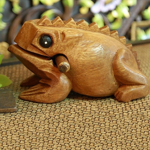 Carved Croaking Wood Percussion Musical Sound Wood Frog Tone Block Toy ► Photo 1/6