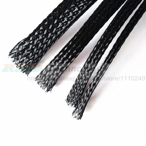 5m Cable Sleeves 3/4/6/8/10/12/16/ mm black Snakeskin mesh Wire Protecting PET Nylon Cable Sleeve wire mesh shock for cable sets ► Photo 1/2