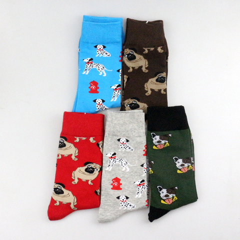 New Funky Dog Pattern Cotton Men Crew Sock Street Tide Crew Socks Pet Pug Shiba Inu Beagle Buldog Unisex Winter Happy Sock ► Photo 1/6