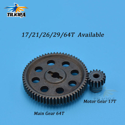 HSP 11184 & 11119 Differential Steel Metal Main Gear 64T  Motor Gear & 17T/21T/23T/26T/29T For 1/10 RC Car ► Photo 1/6