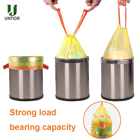 UNTIOR Large Thick Trash Bags Portable Liners Drawstring Disposable Plastic Garbage Bags Large Strong Trash Can Cleaning Tools ► Photo 1/6