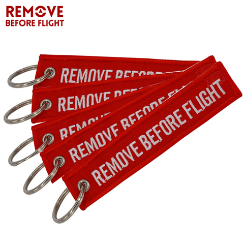 Remove Before Flight Chaveiro Key Chain for Cars Red Key Fobs OEM Keychain Jewelry Aviation Tag Embroidery Key Chains 5 PCS/LOT ► Photo 1/6
