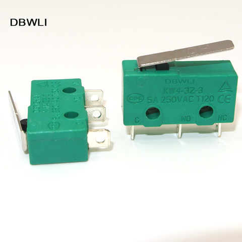 10PCS AC 125V 5 Amp SPDT 1NO 1NC Short Straight Hinge Lever Mini Micro Switch ► Photo 1/1