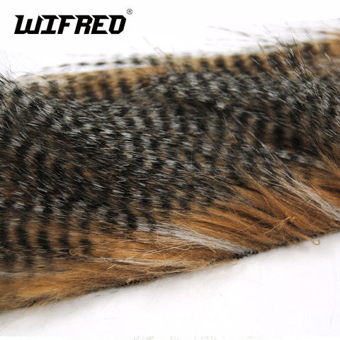 Wifreo 1 Bag 5 X 12CM Fly Tying Furabou Grizzly Color Craft Fur Fiber for Streamer Tail Wing Material Medium Size ► Photo 1/6