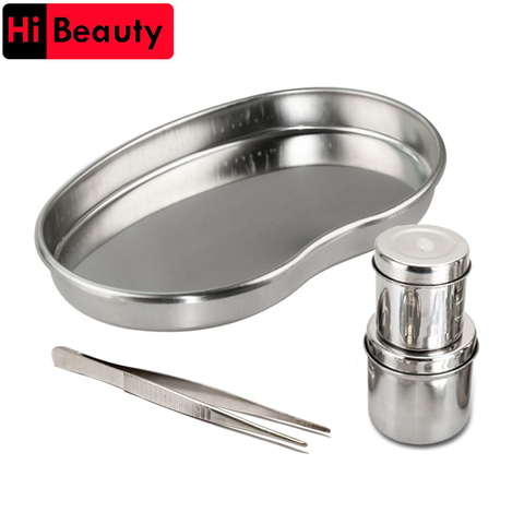 Stainless Steel Kidney Shaped Sterilized Tray Jar Pot Container Bottle Tweezers Medical Dental Surgical Cosmetic Tattoo Accesory ► Photo 1/6