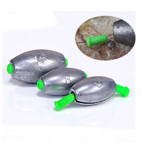 Quick Lead Sinker Fishing Lure Accessories Olive Shaped Middle Pass leads Sea Boat Rafting Rod Parts 3-55g  1-5 Pieces Bag ► Photo 1/6