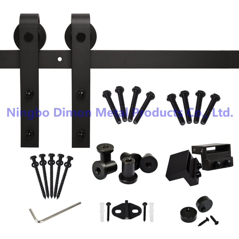 Free shipping Dimon America style hot sell cheap wooden sliding barn door hardware DM-SDU 7201 without sliding track ► Photo 1/6