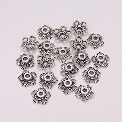 50pcs/Lot 10mm 5 Petals Hollowed Flower Loose Sparer End Bead Caps For Jewelry Making Finding DIY Bracelet Accessories Component ► Photo 1/4