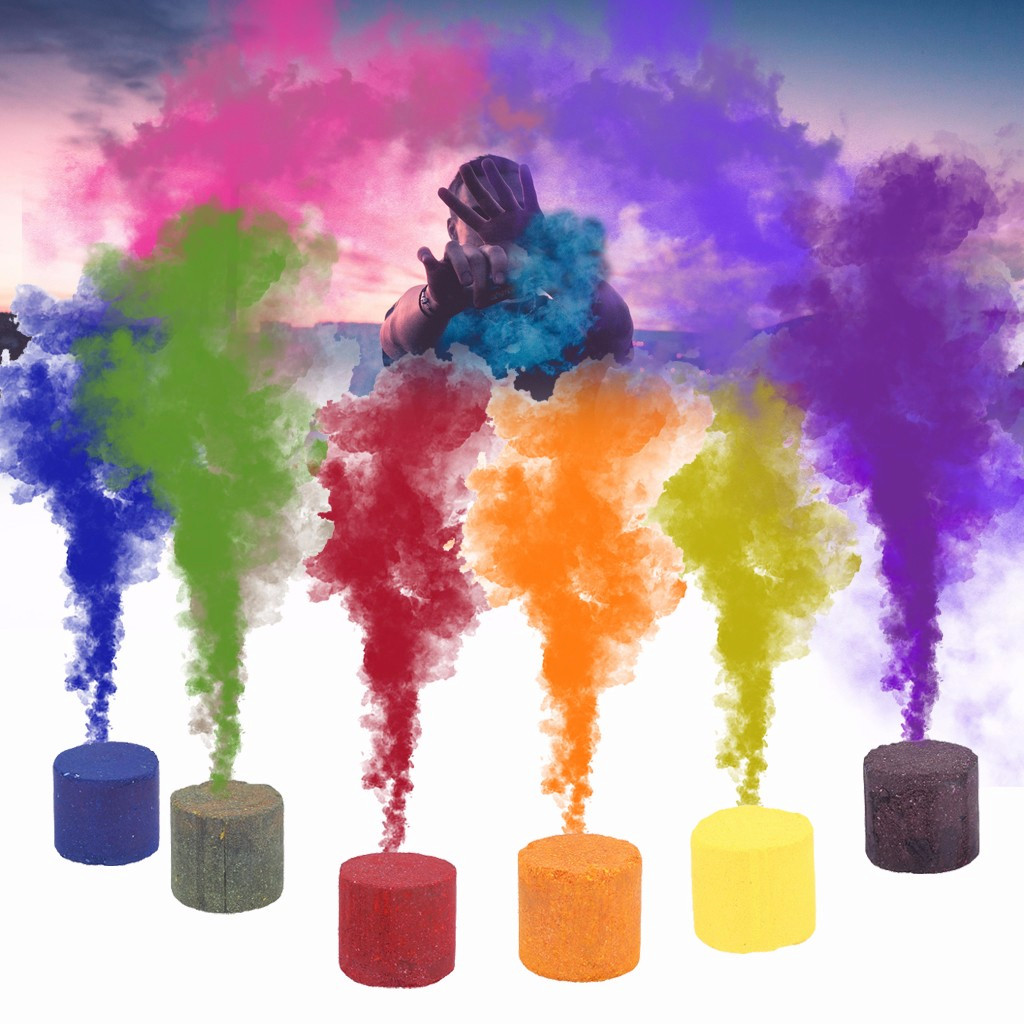 Sunnymal 6 Colors Smoke Cake Round Photography Props Film Stage Show Party Smoke Effect