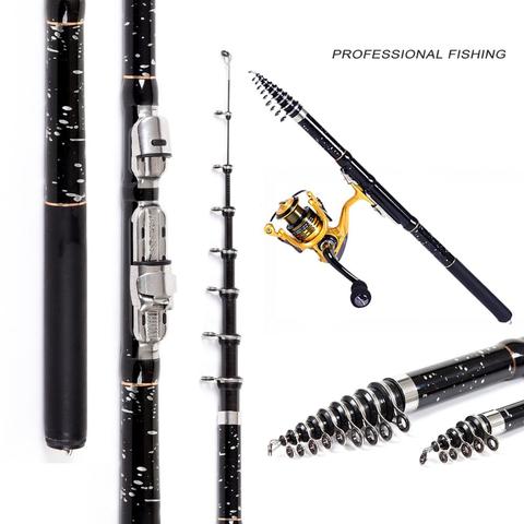 Fishing Rod Carbon Fiber 1.8-3.6m Professional Spinning Rod Sea Fishing Lightweight Telescopic Spinning Ring Rod ► Photo 1/6