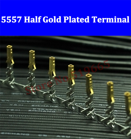 High quality Female 5557 ATX / EPS PCI-E Half Gold Plated terminals Crimp Pins with Long Legs 200/500/2000/5000/10000pcs ► Photo 1/2