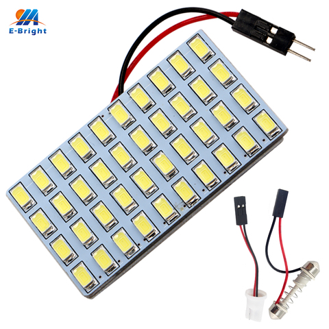 YM E-Bright 2 PCS Panel 5730 40 SMD Car LED Light 12V 2W Dome Led With T10 + Festoon Adapters Reading LightsTrunk Lamps 800Lm ► Photo 1/6