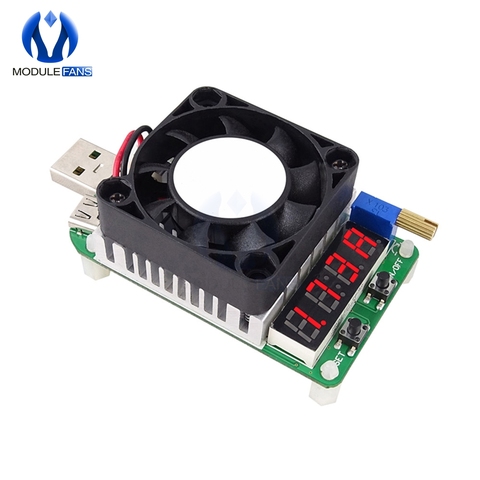 Electronic Load Resistor USB Interface Power Supply Charger Battery Test LED 4 Bits Tube Display Fan Adjustable Current Voltage ► Photo 1/5