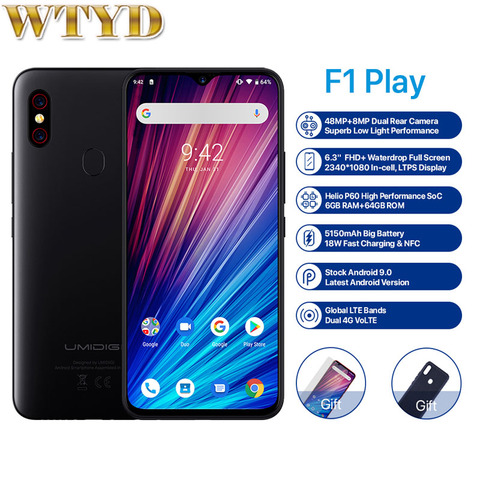 UMIDIGI F1 Play 6GB 64GB Android 9.0 Moblile Phone 48MP Camera 5150mAh 6.3