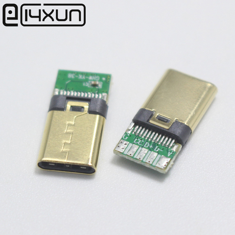 4pcs DIY OTG USB-3.1 5Pin Welding Male Plug USB 3.1 Type C Connector with PCB Board Gold-plated Terminal for Android ► Photo 1/6