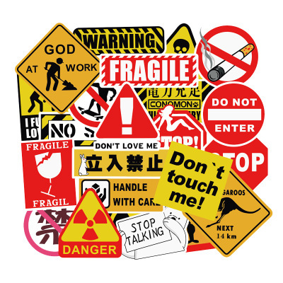 10 PCS Warning Stickers Danger Banning Signs Reminder Waterproof Decal Sticker to DIY Laptop Motorcycle Luggage Snowboard Car ► Photo 1/1