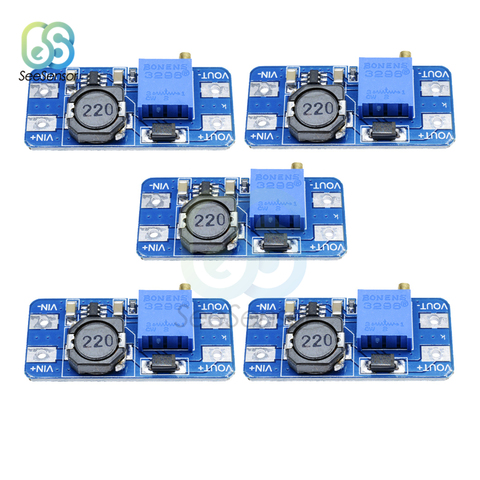 5Pcs MT3608 DC-DC Step Up Converter Booster Power Supply Module Boost Step-up Board MAX Output 28V 2A For Arduino ► Photo 1/6