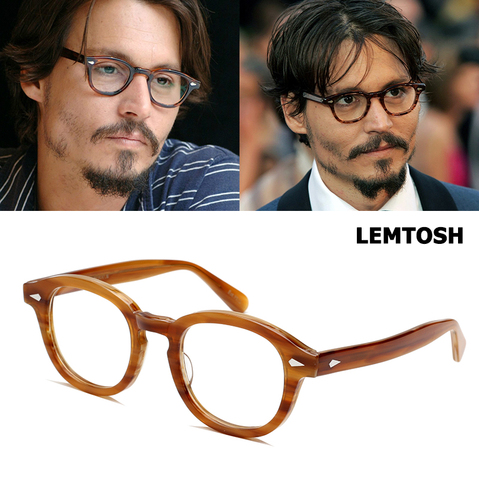 JackJad Top Quality Acetate Frame Johnny Depp Lemtosh Style Eyewear Frame Vintage Round Brand Design Eyeglasses Oculos De Grau ► Photo 1/6