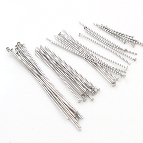 No Fade 100pcs/Lot 20 30 35 40 50 mm Stainless Steel Flat Head Pin Findings Headpins For Jewelry Making DIY Supplies Accessories ► Photo 1/3
