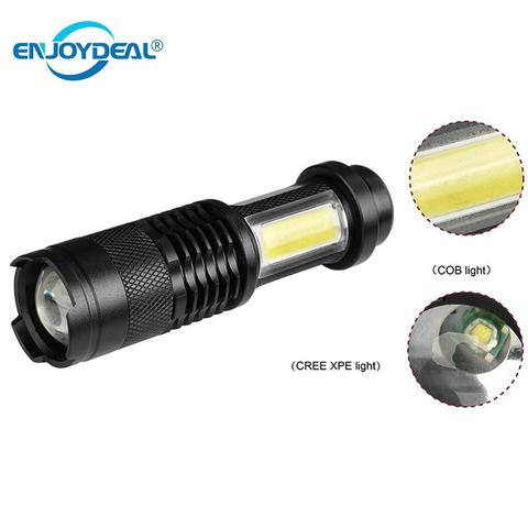 3800LM Q5 COB LED Flashlight Ultra Bright Zoomable Mini LED Flashlight Use AA 14500 Battery Focus Light 3 Mode Torch for outdoor ► Photo 1/6