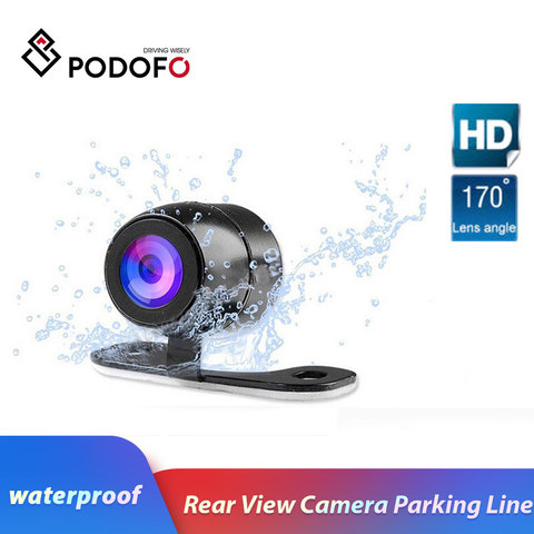 Podofo 170 Degree Universal Waterproof Wide Lens 4 LED Car Rear View Camera Vehicle Parking Assistance Night Vision,Parking Line ► Photo 1/6