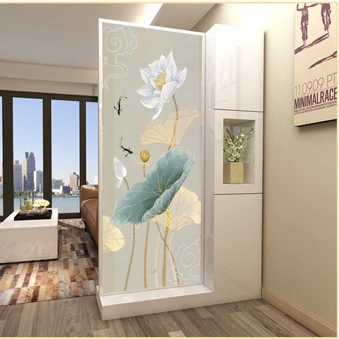 Customized retro flower frosted glass stickers transparent opaque
