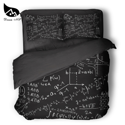 Dream NS Equation Design Mathematics Equations Black Bedding Set GEKK Sci-fi Quilt Cover Pillowcase Customized Home Textiles ► Photo 1/6
