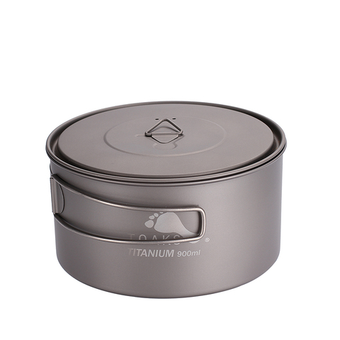 TOAKS Outdoor Titanium 900ml Pot Camping Cooking Pots Picnic Ultralight Titanium Pot with cover and handle ► Photo 1/6