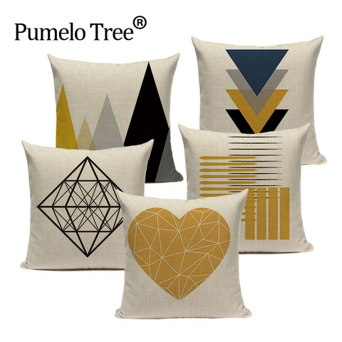 Custom Throw Pillow Covers Geometric Cushion Cover Nordic Decoration Home High Quality Yellow Deer Pillow Case For Pillow ► Photo 1/6