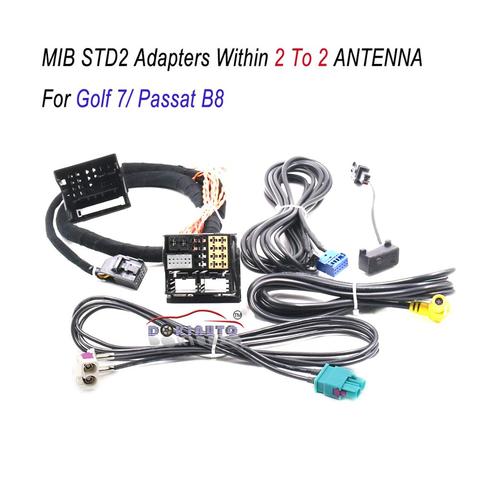 MIB STD2 ZR NAV Discover Pro Radio Adapter Cable Wire harness with 2 to 2 cable For Golf 7 MK7 Passat B8 Tiguan MQB CAR ► Photo 1/2