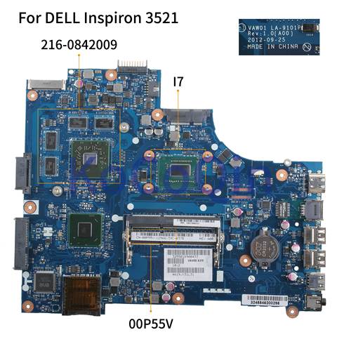 KoCoQin Laptop motherboard For DELL Inspiron 15R 3521 5521 Core I7 Mainboard VAW01 LA-9101P CN-00P55V 00P55V SR0XG 216-0842009 ► Photo 1/6