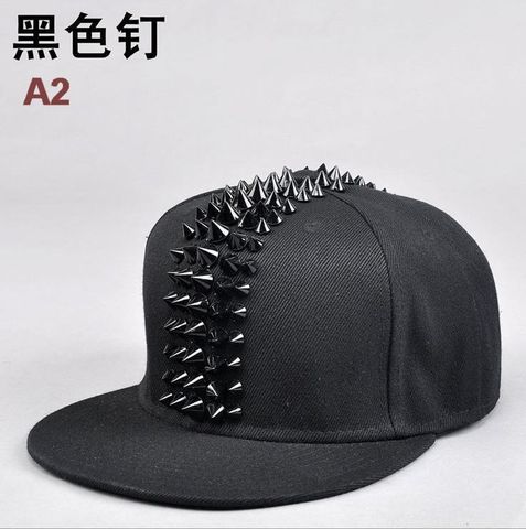 Wholesale Male Spike Studs Rivet Baseball Caps Men Hiphop Punk Rock Flat Snapback Hats ► Photo 1/5