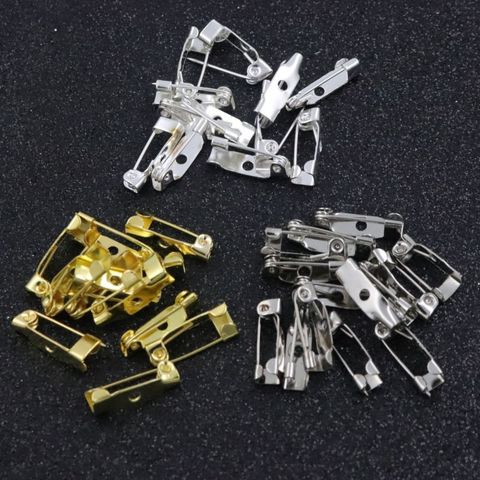 100 piece 15mm One Hole Gold Silver Color Brooch Base Pin For Jewelry Making Finding Diy Brooch Accessories Wholesale Supply ► Photo 1/6