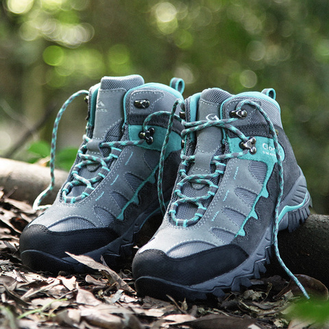 Clorts Women Climbing Shoes Outdoor Boots Suede Leather Hiking Boots Waterproof Non-Slip Women Trekking Shoes HKM-823E/F ► Photo 1/6
