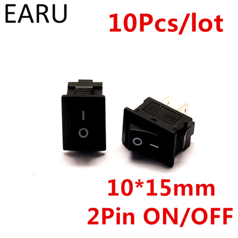 10pcs/lot G130 10*15mm SPST 2PIN ON/OFF Boat Rocker Switch 3A/250V for Auto Car Dash Dashboard Truck RV ATV Home Model KCD1 ► Photo 1/6