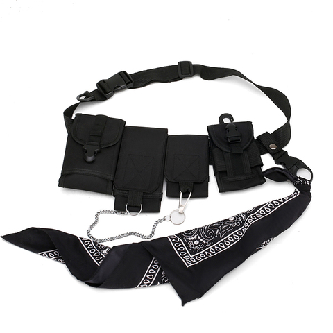 Details about   Synthetic Leather Unisex Adult Tactical Chest Waist Bag Hiphop Style Phone Pouch 