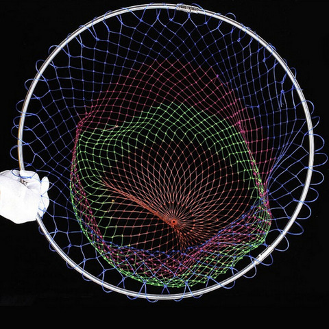 Nylon Fishing Nets Collapsible Fishing Tools Rhombus Mesh Hole Depth Folding Nylon Landing Dip Net 3 Sizes ► Photo 1/6