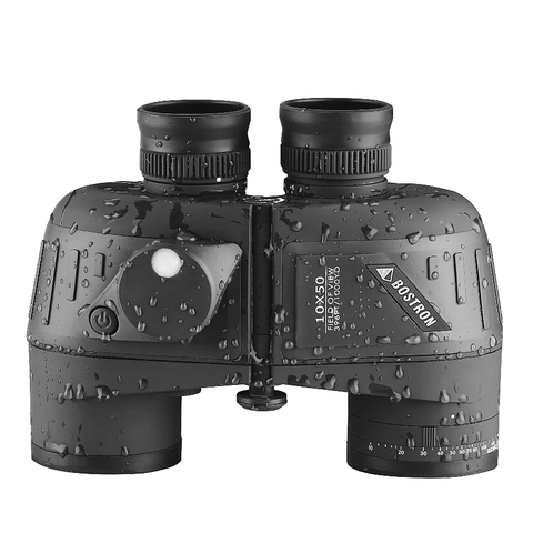 Binoculars 10x50 Marine Military Telescope Life Waterproof With Rangefinder Compass BAK4 Prism FMC Lens Bird Watching For Adults ► Photo 1/6